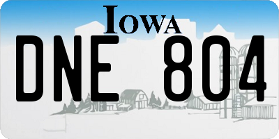 IA license plate DNE804