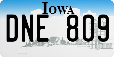 IA license plate DNE809