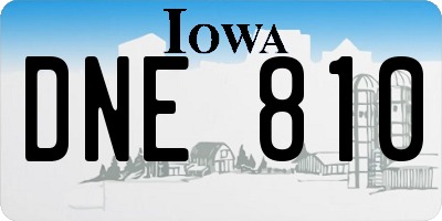 IA license plate DNE810