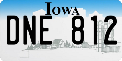 IA license plate DNE812