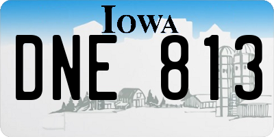 IA license plate DNE813