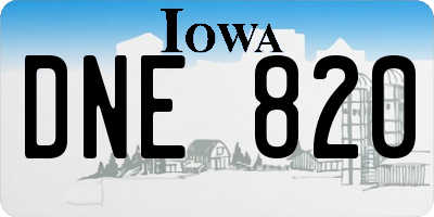 IA license plate DNE820