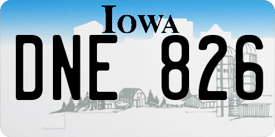 IA license plate DNE826