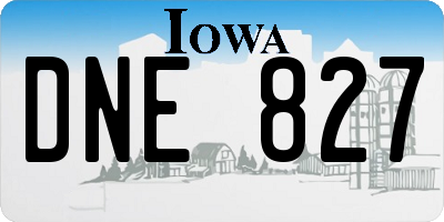 IA license plate DNE827