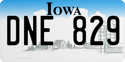 IA license plate DNE829