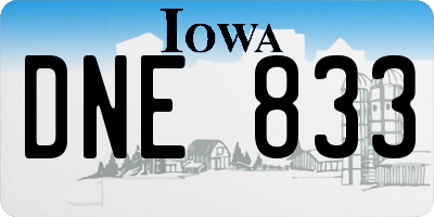 IA license plate DNE833