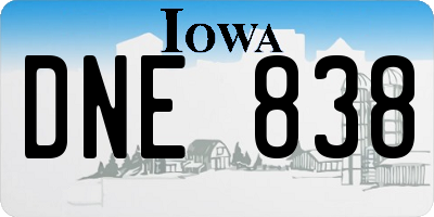 IA license plate DNE838