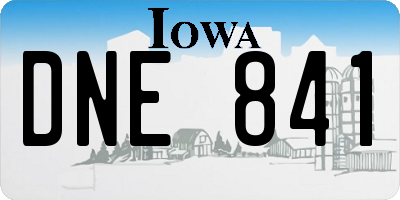 IA license plate DNE841