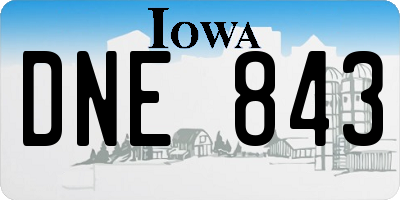 IA license plate DNE843