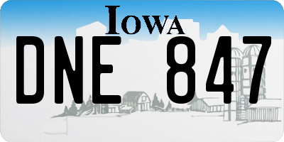 IA license plate DNE847