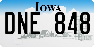 IA license plate DNE848