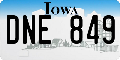 IA license plate DNE849