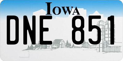 IA license plate DNE851
