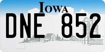 IA license plate DNE852