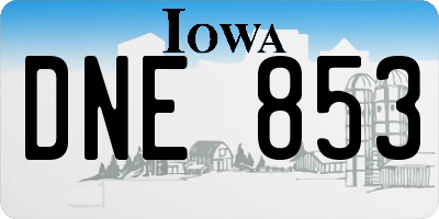 IA license plate DNE853