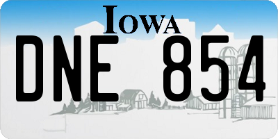 IA license plate DNE854