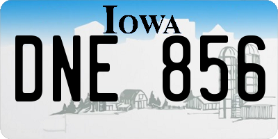 IA license plate DNE856