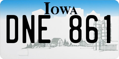 IA license plate DNE861