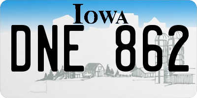 IA license plate DNE862