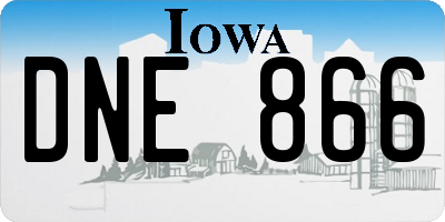 IA license plate DNE866