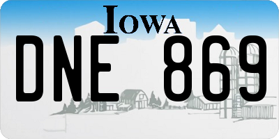 IA license plate DNE869