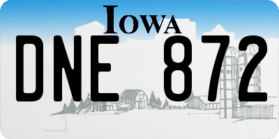 IA license plate DNE872