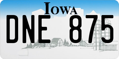 IA license plate DNE875
