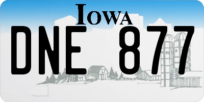 IA license plate DNE877