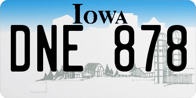 IA license plate DNE878