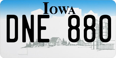 IA license plate DNE880