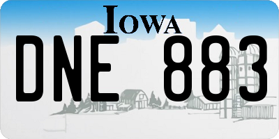 IA license plate DNE883