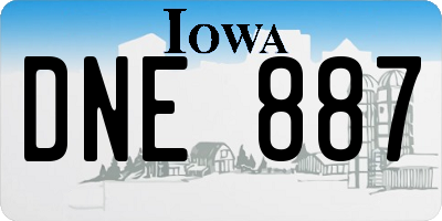 IA license plate DNE887