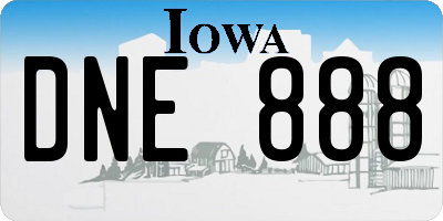 IA license plate DNE888