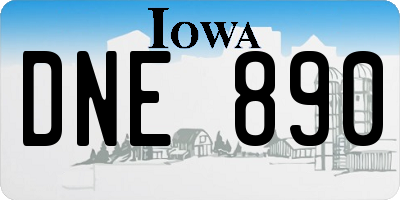 IA license plate DNE890