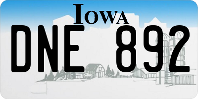 IA license plate DNE892