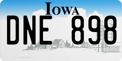 IA license plate DNE898
