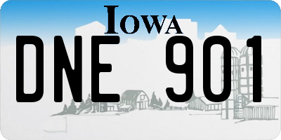 IA license plate DNE901