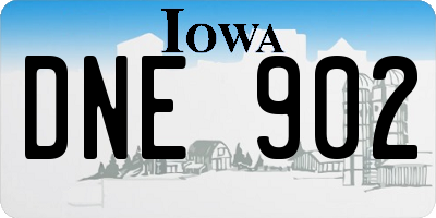 IA license plate DNE902