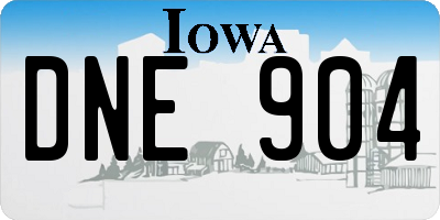 IA license plate DNE904