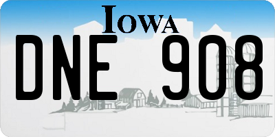 IA license plate DNE908