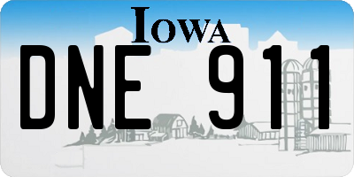 IA license plate DNE911