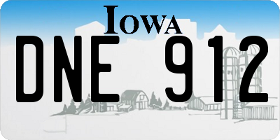 IA license plate DNE912