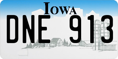 IA license plate DNE913