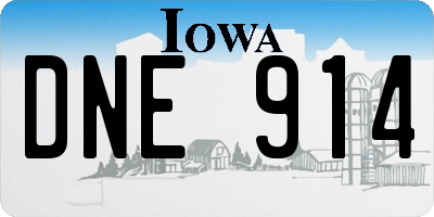 IA license plate DNE914