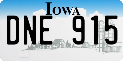 IA license plate DNE915