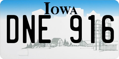 IA license plate DNE916