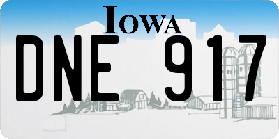 IA license plate DNE917