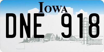 IA license plate DNE918