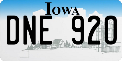 IA license plate DNE920