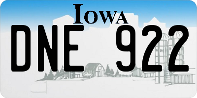 IA license plate DNE922